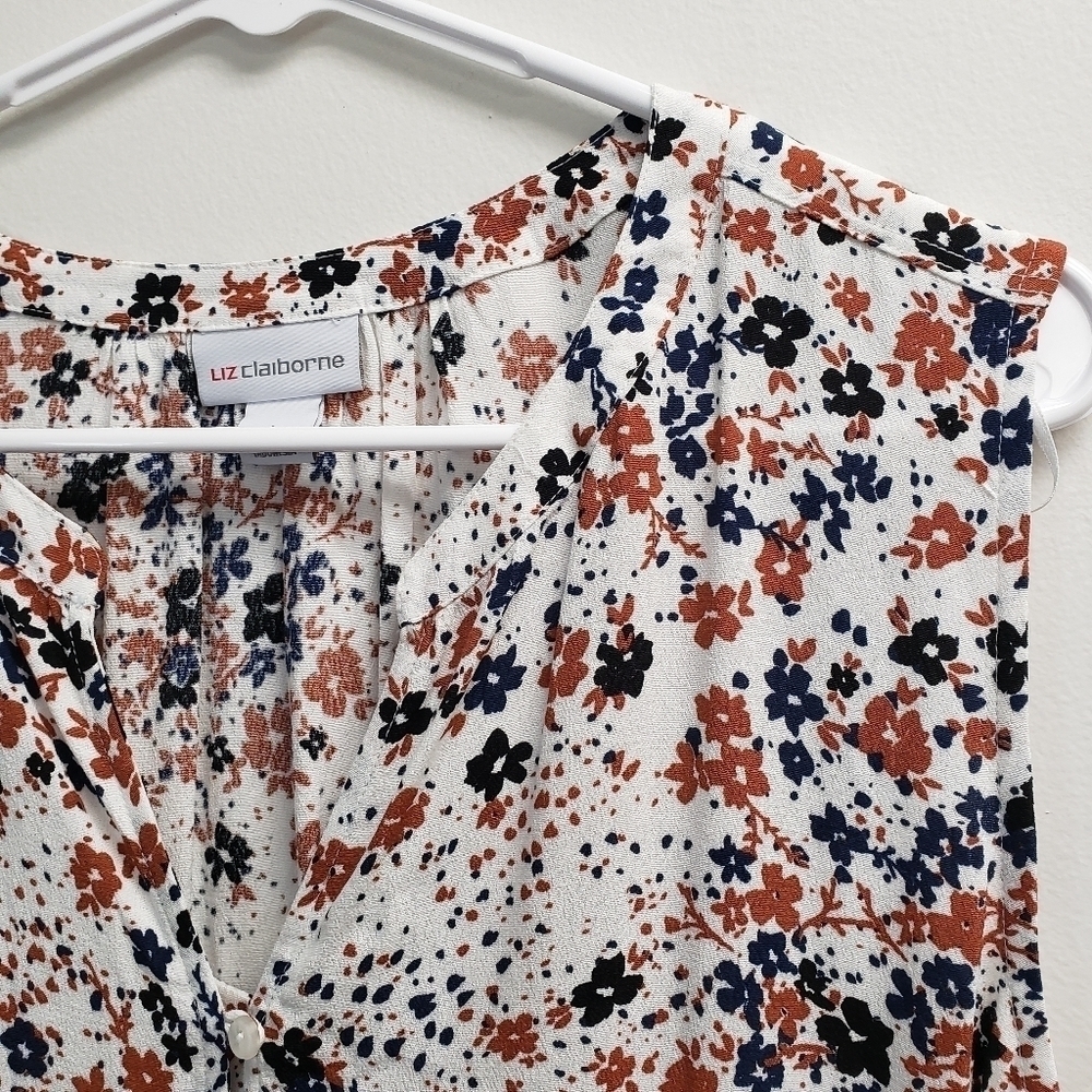 Liz Claiborne Sleeveless Button Up Top Womens Size Large - Picture 3 of 5